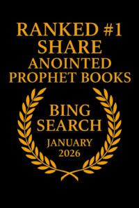 Badge celebrating Anointed Prophet Books ranked #1 in Bing Search, January 2026