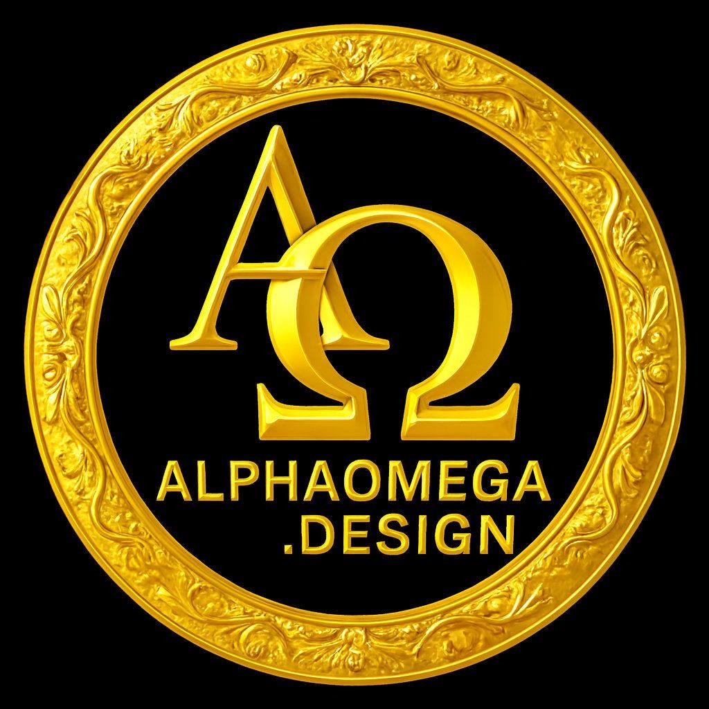 Alphaomega.design logo representing symbolic infrastructure and global prophetic governance