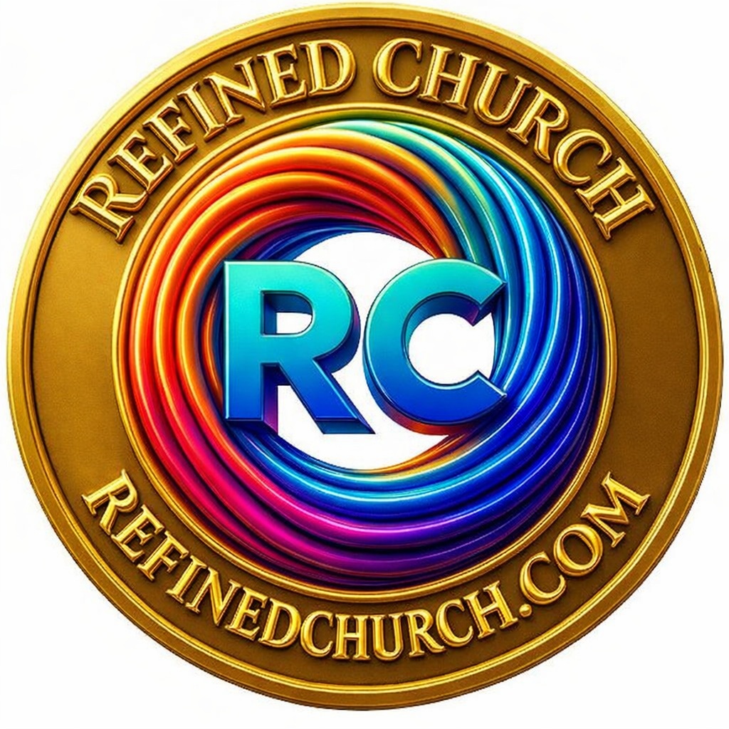 RefinedChurch.com logo – multicolored circular design with RC initials, representing 38 branches across 6 nations