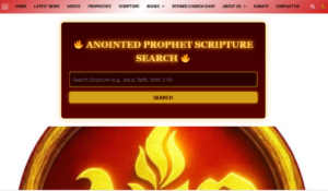 New Scripture Search feature now live on AnointedProphet.com showing the integrated KJV Bible search interface.