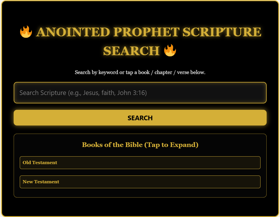 Anointed Prophet Scripture Search Interface