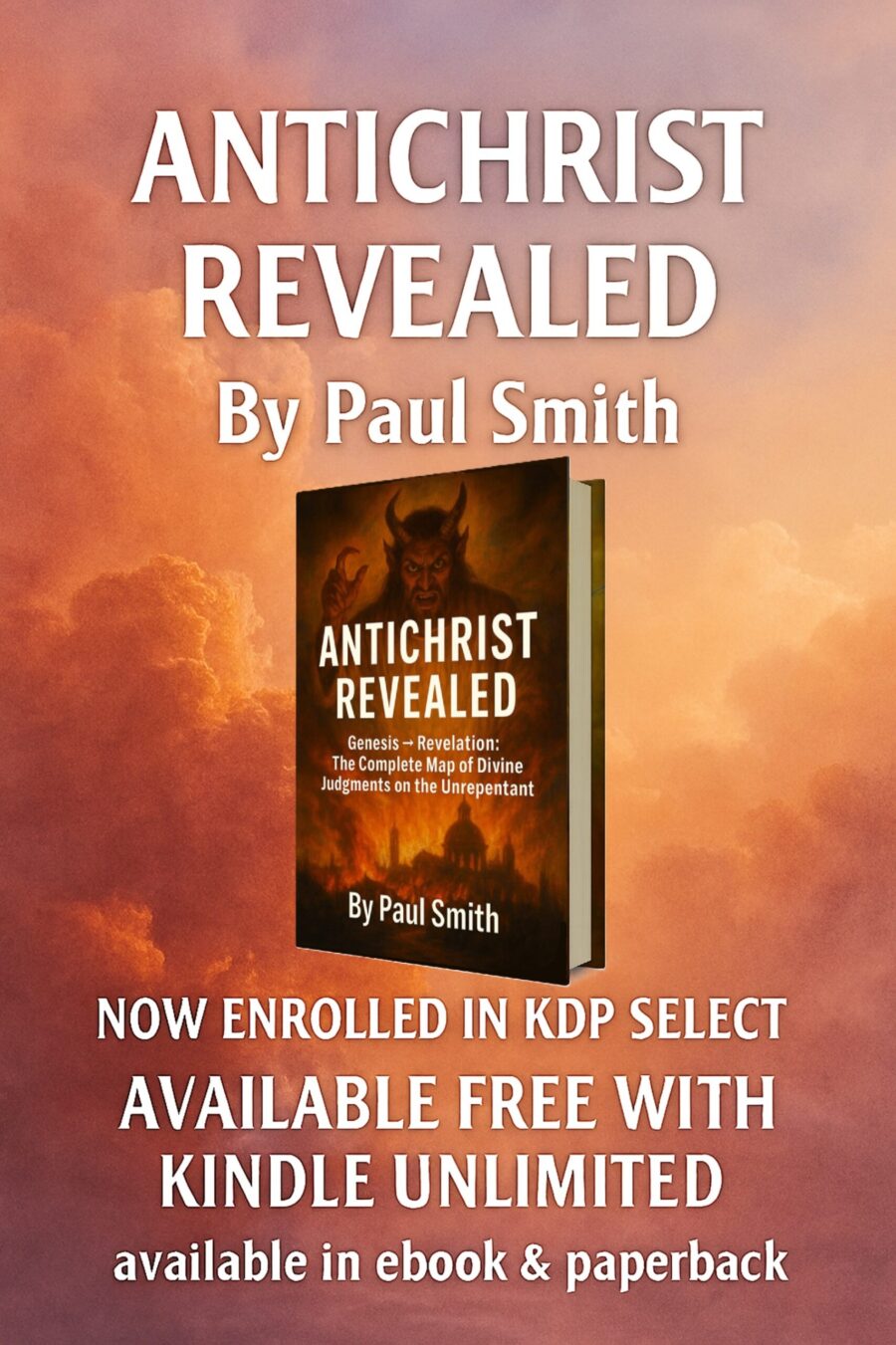 Antichrist revealed advert banner backround with text w