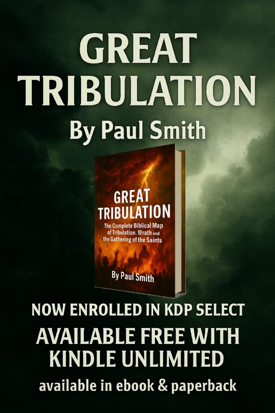 Great tribulation advert banner backround with text w