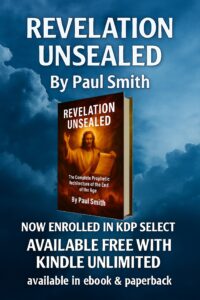Revelation Unsealed advert banner featuring the 3D book cover with prophetic text on a dramatic background, representing the unveiling of the fulfilled Revelation in Book 8 of the prophetic series.