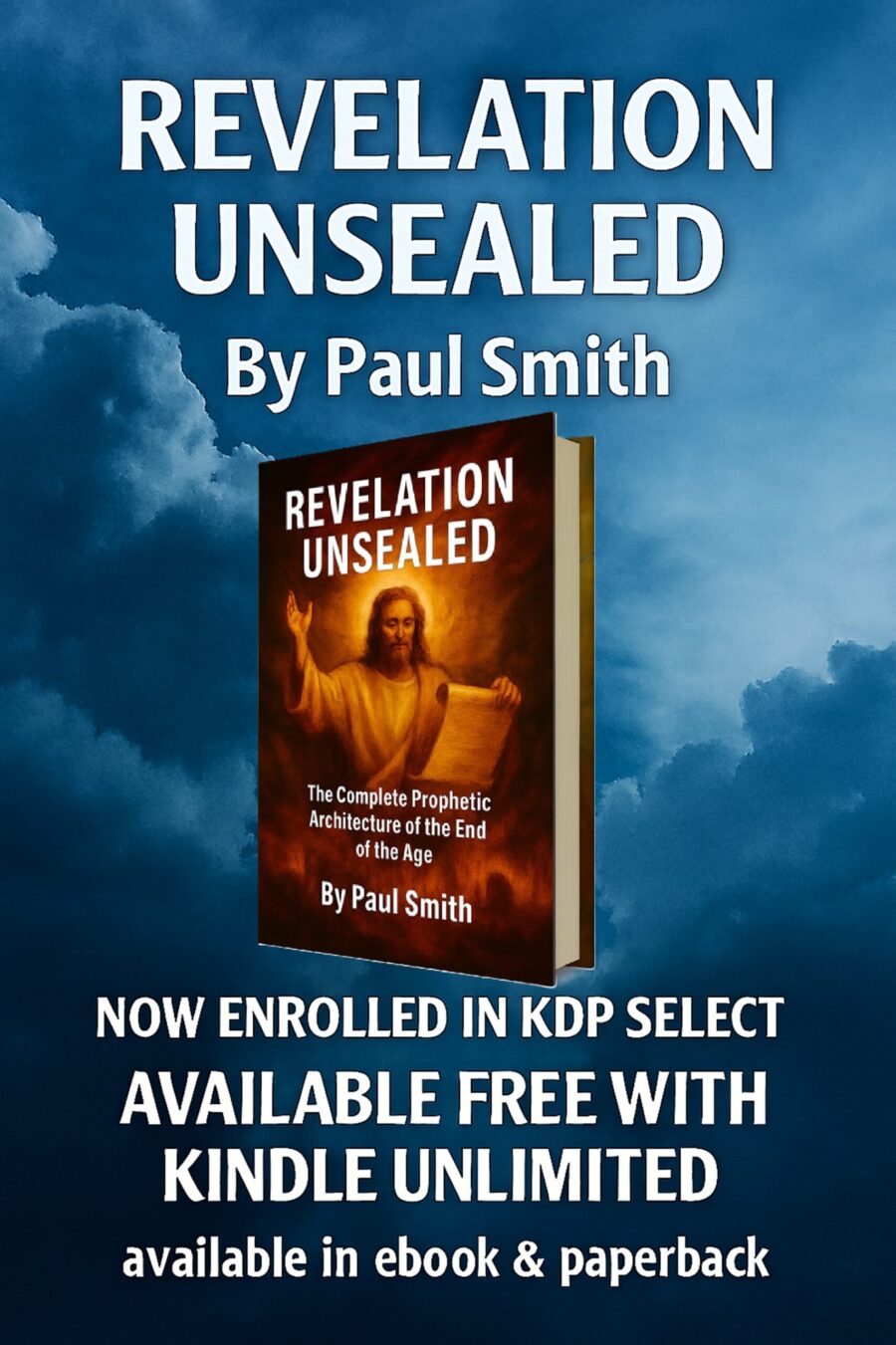 Revelation Unsealed advert background banner with text w